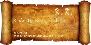 Krály Krisztián névjegykártya
